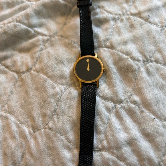 Movado Museum 87-A1-832 Swiss Made Black Leather Band - Picture 2 of 3